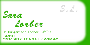 sara lorber business card